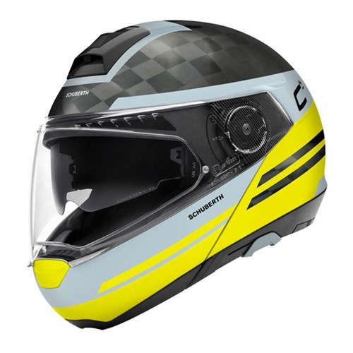 Schuberth C4 Pro Carbon Tempest helmet in yellow