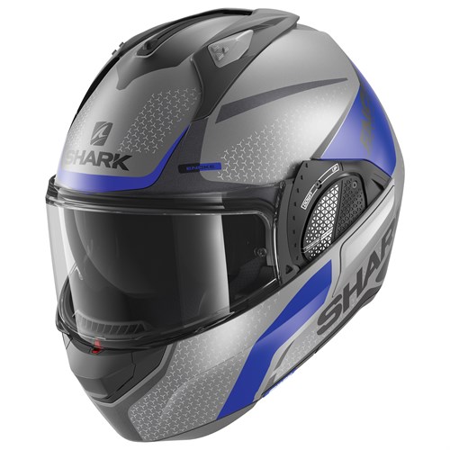 Shark Evo GT helmet Encke in matt grey / blue (ABK)