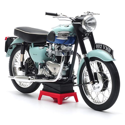 Vintage Motor Brands Triumph Bonneville 1959 - Pearl Grey/Azure Blue 1:6