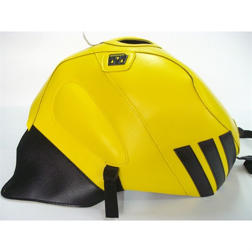 Bagster tank cover RSV MILLE R / RSV MILLE / 1000 TUONO / 1000 TUONO RACING - buttercup yellow / black stripe