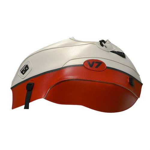 Bagster tank cover V7 - white / red / anthracite stripe
