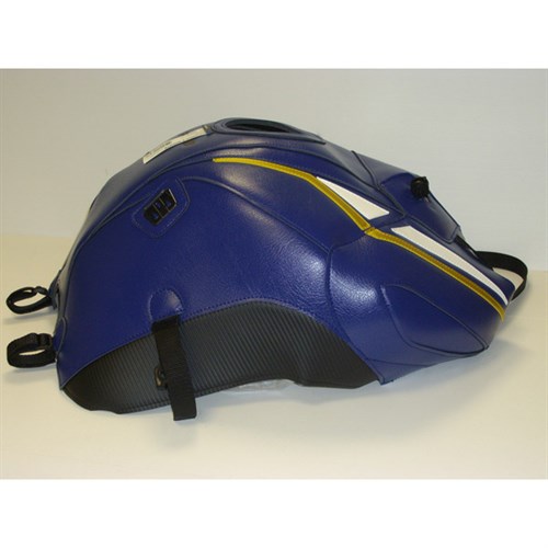 Bagster tank cover FZ8 / FZ8 R - baltic blue / white deco / gold yellow piping