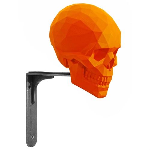 Lab Ratz helmet display stand in orange