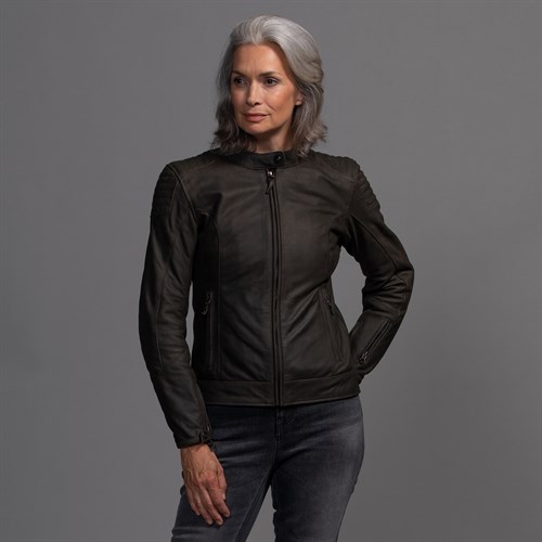Held Sabira Damen Motorrad Lederjacke – Superleicht, Aus Weichem Schafleder, Mit Protektoren, Größe 46 In Braun
