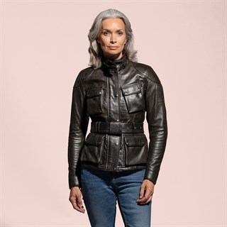 Belstaff Trialmaster ladies leather jacket in blackAlternative Image5