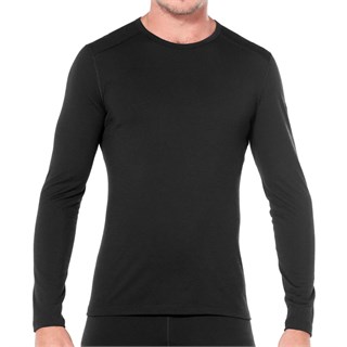 Icebreaker mens merino 200 Oasis long sleeve crew base layer in blackAlternative Image1