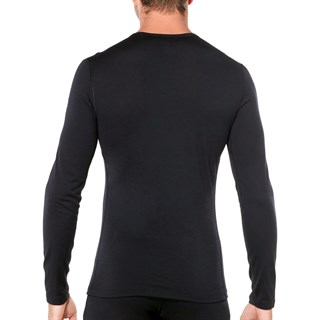 Icebreaker mens merino 200 Oasis long sleeve crew base layer in blackAlternative Image3