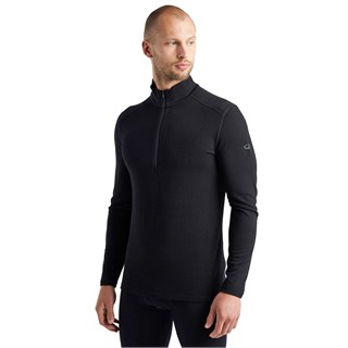Icebreaker mens merino 260 Tech long sleeve half zip base layer in blackAlternative Image1