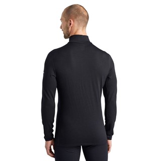 Icebreaker mens merino 260 Tech long sleeve half zip base layer in blackAlternative Image3