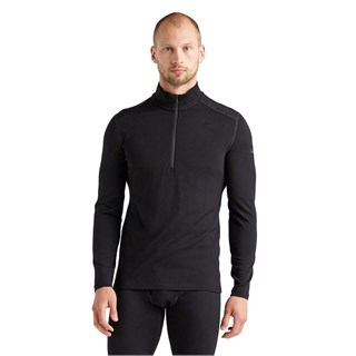 Icebreaker mens merino 260 Tech long sleeve half zip base layer in blackAlternative Image5