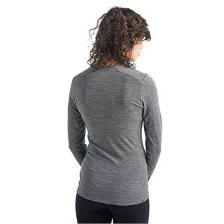 Icebreaker womens merino 200 Oasis long sleeve crew base layer in gritstone heatherAlternative Image3
