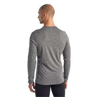 Icebreaker mens merino 200 Oasis long sleeve crew base layer in gritstone heatherAlternative Image3