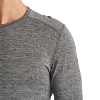 Icebreaker mens merino 200 Oasis long sleeve crew base layer in gritstone heatherAlternative Image5