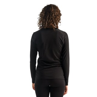 Icebreaker womens merino 200 Oasis long sleeve crew base layer in blackAlternative Image3