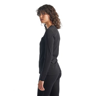 Icebreaker womens merino 200 Oasis long sleeve crew base layer in blackAlternative Image5