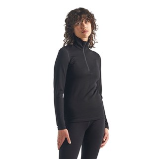 Icebreaker womens merino 260 Tech long sleeve half zip base layer in blackAlternative Image1