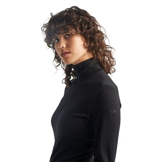 Icebreaker womens merino 260 Tech long sleeve half zip base layer in blackAlternative Image5