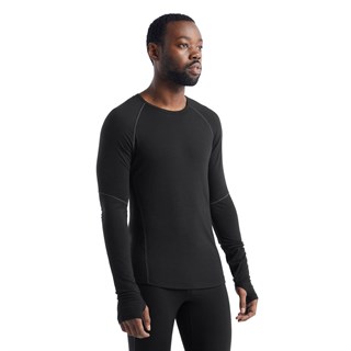 Icebreaker mens merino 150 Zone long sleeve crew base layer in blackAlternative Image1