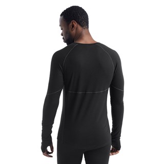 Icebreaker mens merino 150 Zone long sleeve crew base layer in blackAlternative Image3