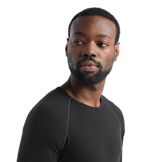 Icebreaker mens merino 150 Zone long sleeve crew base layer in blackAlternative Image5