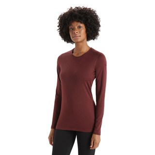 Icebreaker womens merino 200 Oasis long sleeve crew base layer in berryAlternative Image1