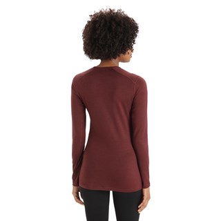Icebreaker womens merino 200 Oasis long sleeve crew base layer in berryAlternative Image5