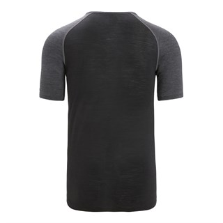 Icebreaker mens merino 125 Zoneknit short sleeve crew neck in jet heather / blackAlternative Image1