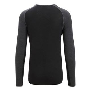 Icebreaker mens merino 125 Zoneknit long sleeve crew neck in jet heather / blackAlternative Image1