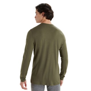 Icebreaker mens merino 200 Oasis long sleeve crew base layer in loden-greenAlternative Image3