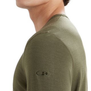 Icebreaker mens merino 200 Oasis long sleeve crew base layer in loden-greenAlternative Image5