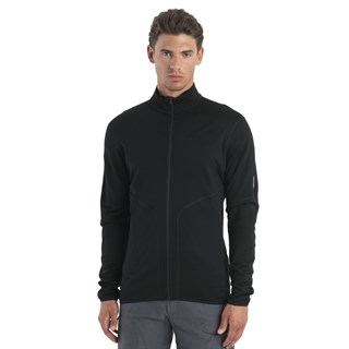 Icebreaker mens merino 560 Realfleece Elemental II long sleeve zip jacket in blackAlternative Image1