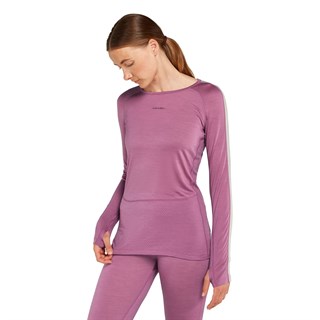 Icebreaker womens merino 125 Zoneknit long sleeve crew neck in deco / ashenAlternative Image1