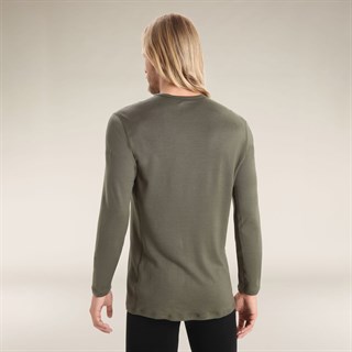 Icebreaker mens merino 260 Tech long sleeve crew base layer in lodenAlternative Image3