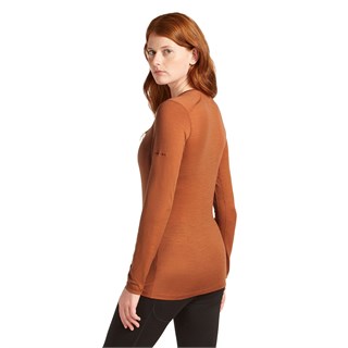Icebreaker womens merino 200 Oasis long sleeve crew base layer in dusty clayAlternative Image3