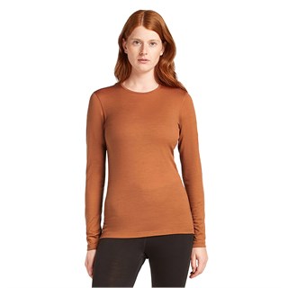 Icebreaker womens merino 200 Oasis long sleeve crew base layer in dusty clayAlternative Image5