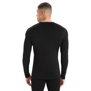 Icebreaker mens merino 260 Tech long sleeve crew base layer in blackAlternative Image3