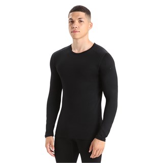 Icebreaker mens merino 260 Tech long sleeve crew base layer in blackAlternative Image5