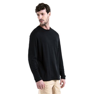 Icebreaker mens merino 150 Tech Lite long sleeve pocket T-shirt in blackAlternative Image5