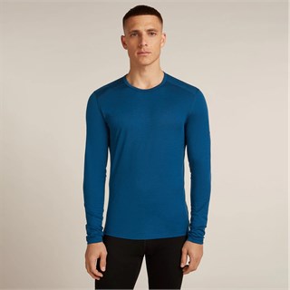 Icebreaker mens merino 200 Oasis long sleeve crew base layer in atlantis blueAlternative Image1