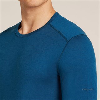 Icebreaker mens merino 200 Oasis long sleeve crew base layer in atlantis blueAlternative Image5