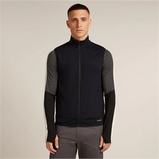 Icebreaker mens merino 200 Realfleece Descender vest in blackAlternative Image1