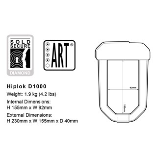 Hiplok D1000 anti angle grinder bike lock with free REMINDER CABLEAlternative Image5