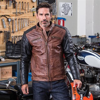 Helstons Cruiser jacket in camel/ blackAlternative Image5