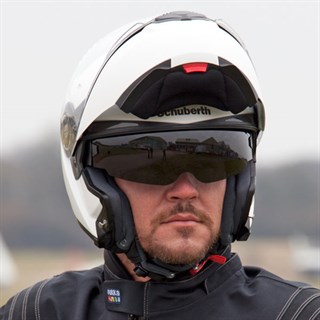 Schuberth C3 Pro helmet in gloss whiteAlternative Image3
