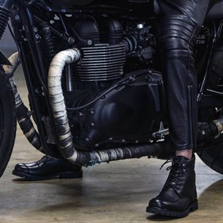 Pando Moto Katana leather jeans in blackAlternative Image5