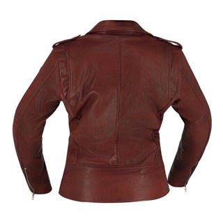 Richa ladies Brighton leather jacket in burgundyAlternative Image1