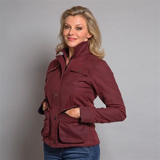 Rokker wax cotton ladies jacket in redAlternative Image5