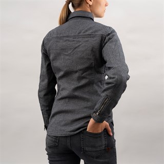 Rokker Boston ladies rider shirt in greyAlternative Image1