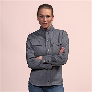 Rokker Boston ladies rider shirt in greyAlternative Image5