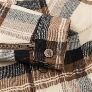 Rokker Maddison ladies rider shirt in brown / off whiteAlternative Image3